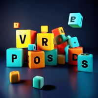 words have poser lettering with cubes
